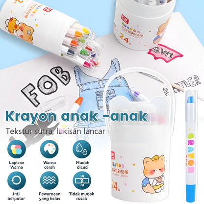 Color Twist Crayons Set with Storage Bucket
