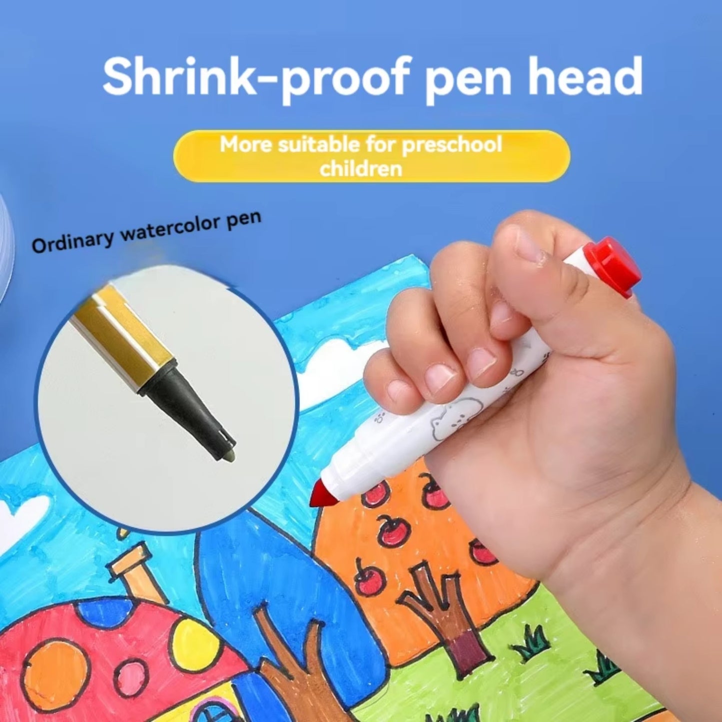 Color Washable Crayon Marker Set with Carry Bucket
