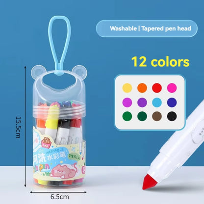 Color Washable Crayon Marker Set with Carry Bucket