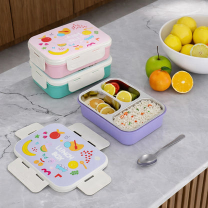 Stainless Steel Lunch Box with 3 Compartments
