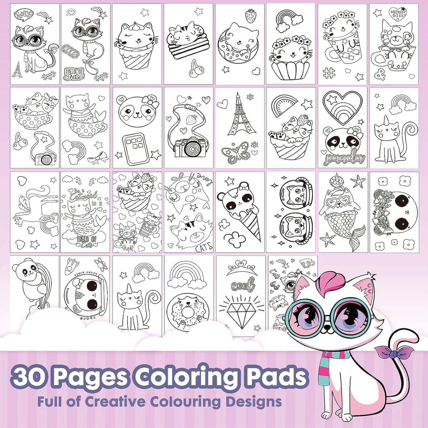 Colouring Book Set with Scratch Art