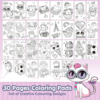 Colouring Book Set with Scratch Art
