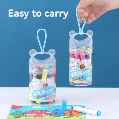 Color Washable Crayon Marker Set with Carry Bucket