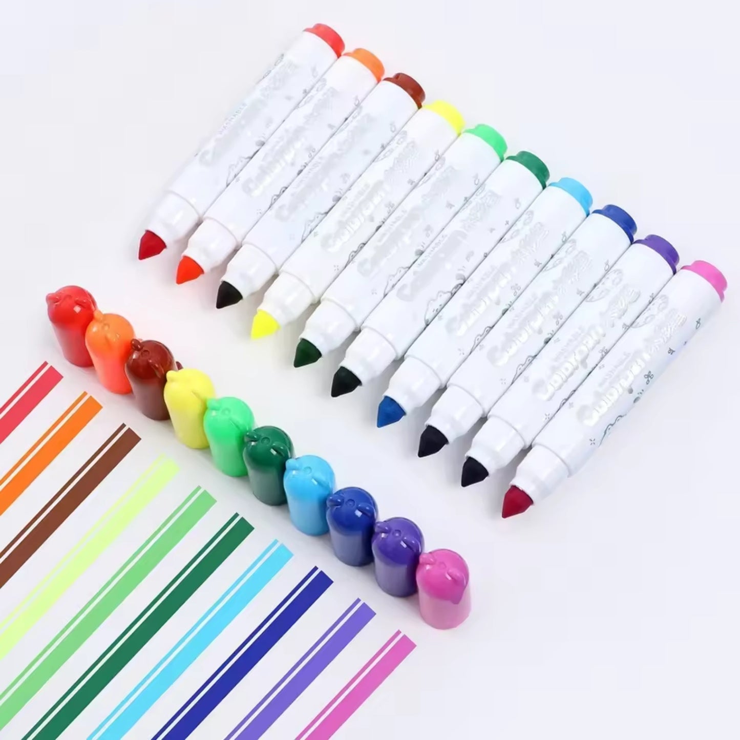 Color Washable Crayon Marker Set with Carry Bucket