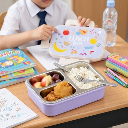 Stainless Steel Lunch Box with 3 Compartments