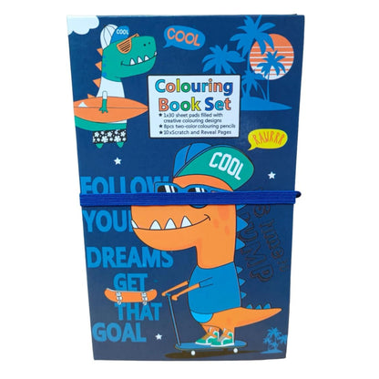 Colouring Book Set with Scratch Art
