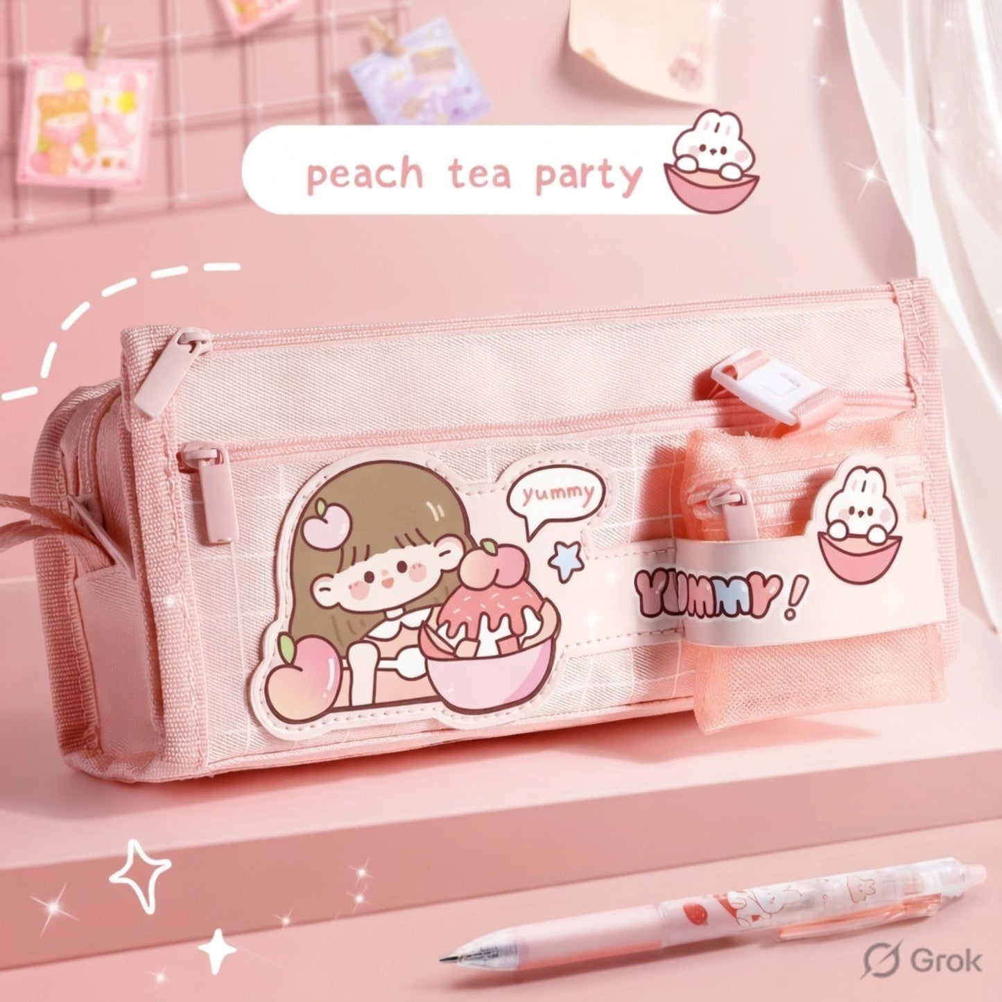 Cute Multi Pocket Pencil Case