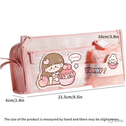 Cute Multi Pocket Pencil Case