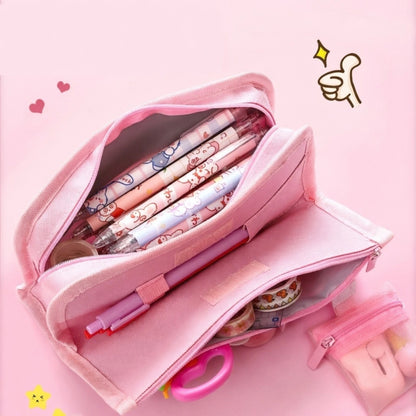 Cute Multi Pocket Pencil Case