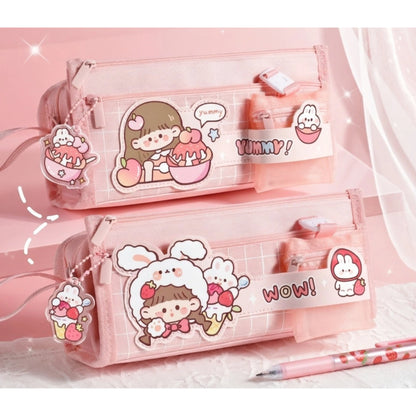 Cute Multi Pocket Pencil Case