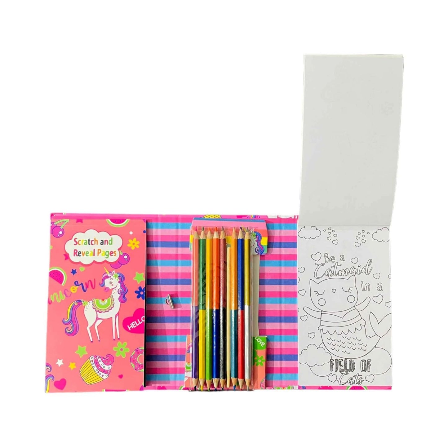 Colouring Book Set with Scratch Art