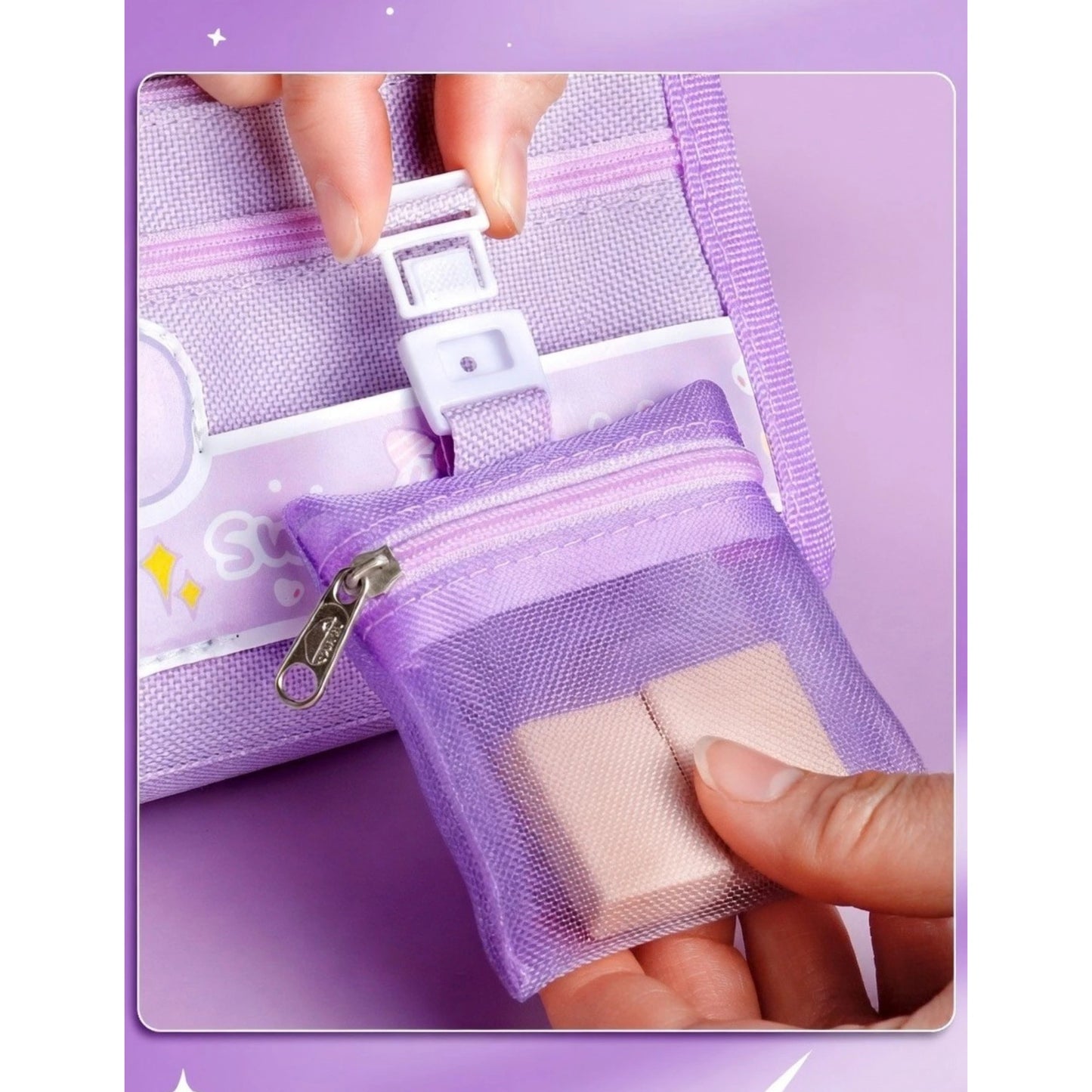 Cute Multi Pocket Pencil Case