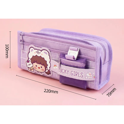 Cute Multi Pocket Pencil Case