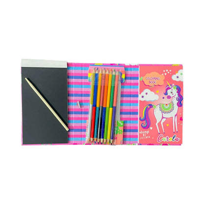 Colouring Book Set with Scratch Art