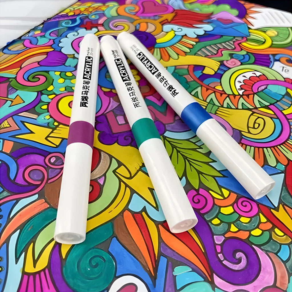 24 Colors Acrylic Marker Pen Set