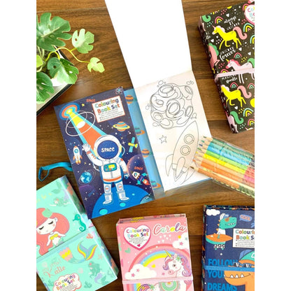 Colouring Book Set with Scratch Art