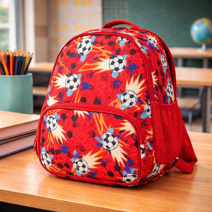 Football Print Kids School Backpack