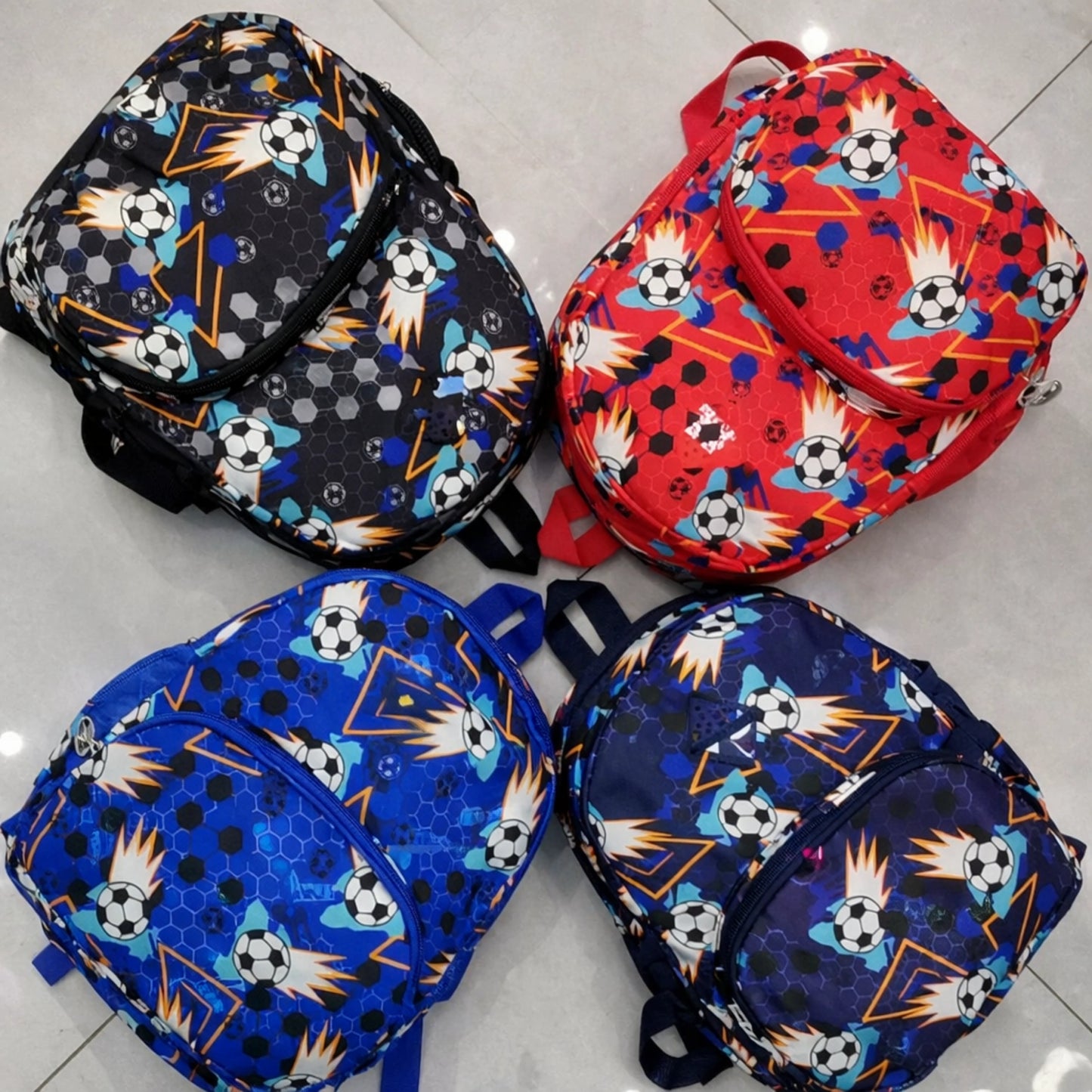 Football Print Kids School Backpack