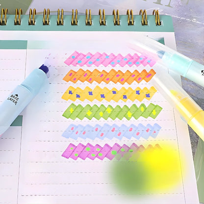 6 Colors Dual Tone Highlighter Pens