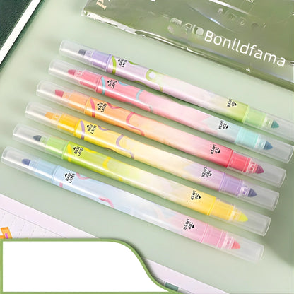 6 Colors Dual Tone Highlighter Pens