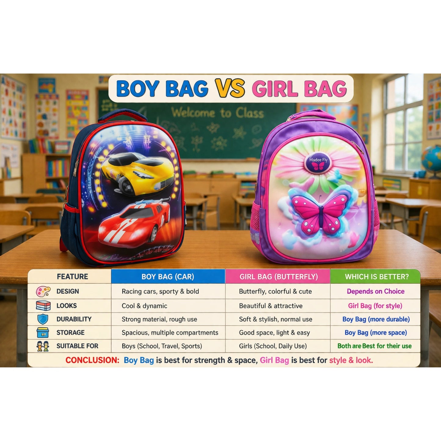 Cute Cartoon School Backpack