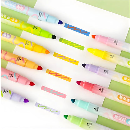 6 Colors Dual Tone Highlighter Pens