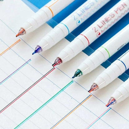6 Color 2 Lines Outline Pen Set