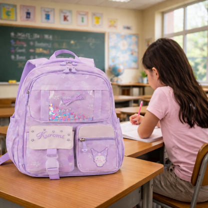Glitter Window Cute School Backpack