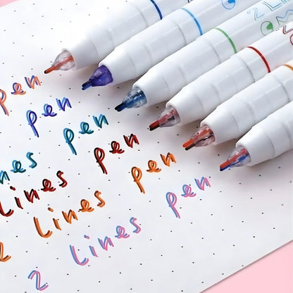 6 Color 2 Lines Outline Pen Set