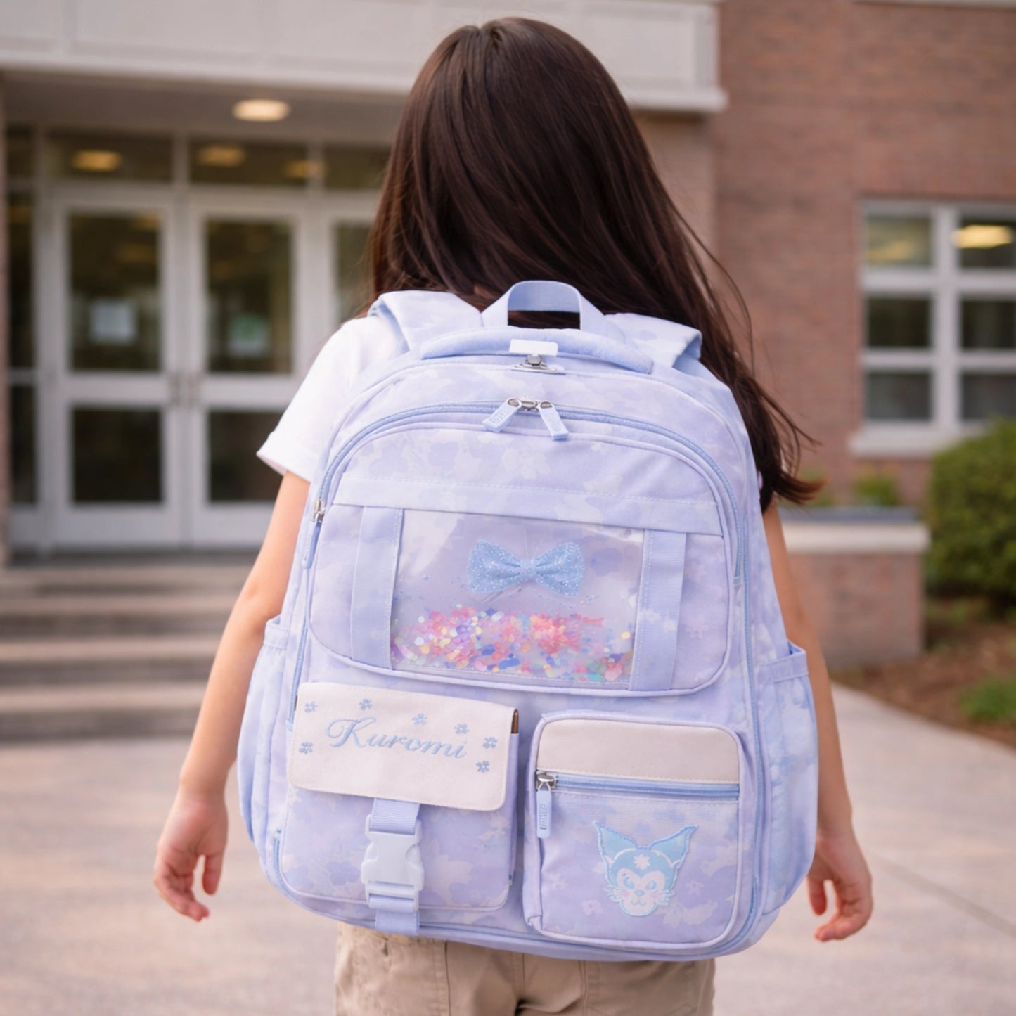 Glitter Window Cute School Backpack