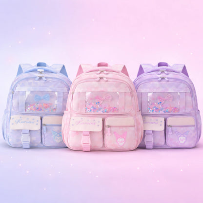 Glitter Window Cute School Backpack