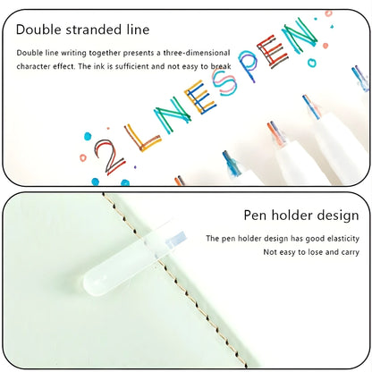 6 Color 2 Lines Outline Pen Set