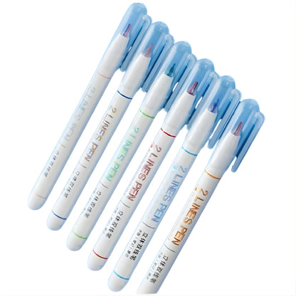 6 Color 2 Lines Outline Pen Set