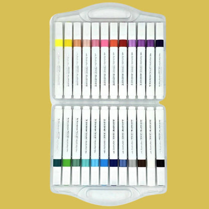 24 Colors Washable Acrylic Marker Pens Set