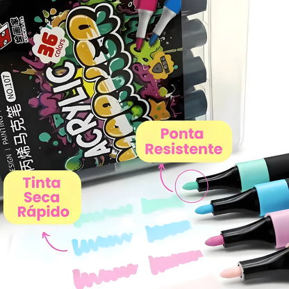 12 Colors Acrylic Marker Pen Set