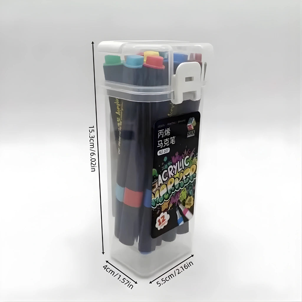 12 Colors Acrylic Marker Pen Set
