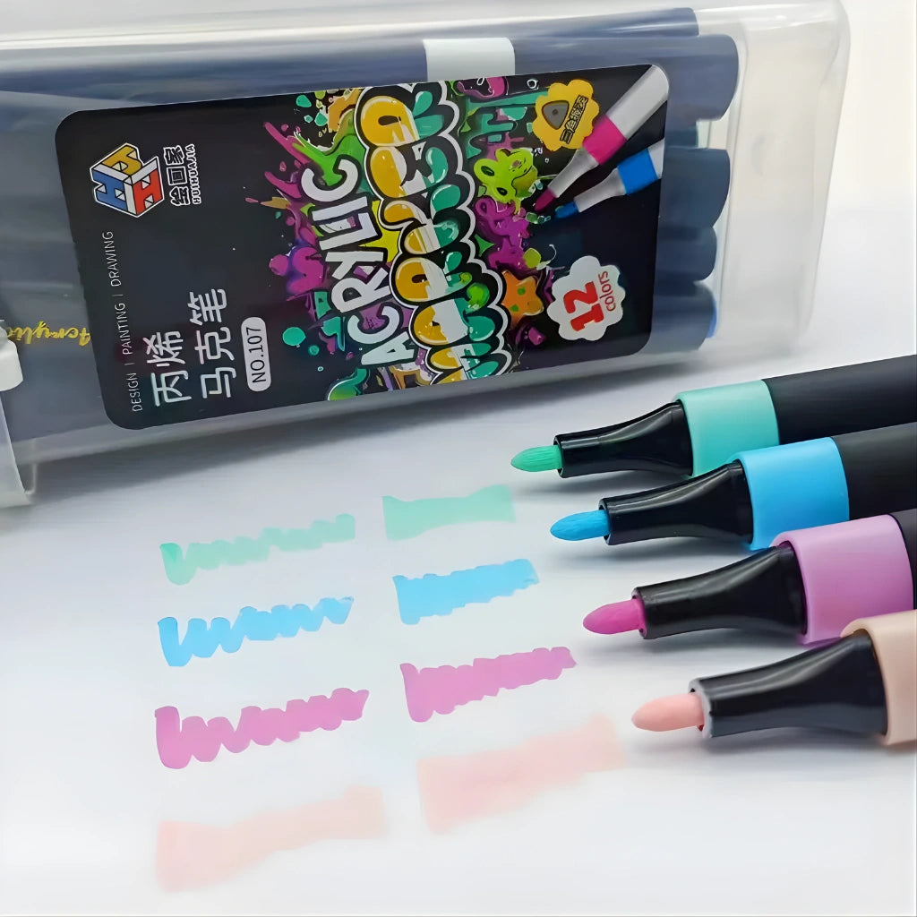 12 Colors Acrylic Marker Pen Set