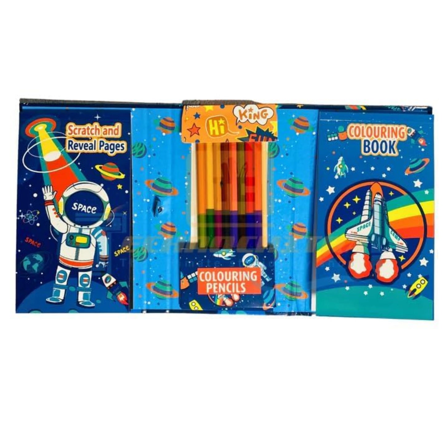 Colouring Book Set with Scratch Art