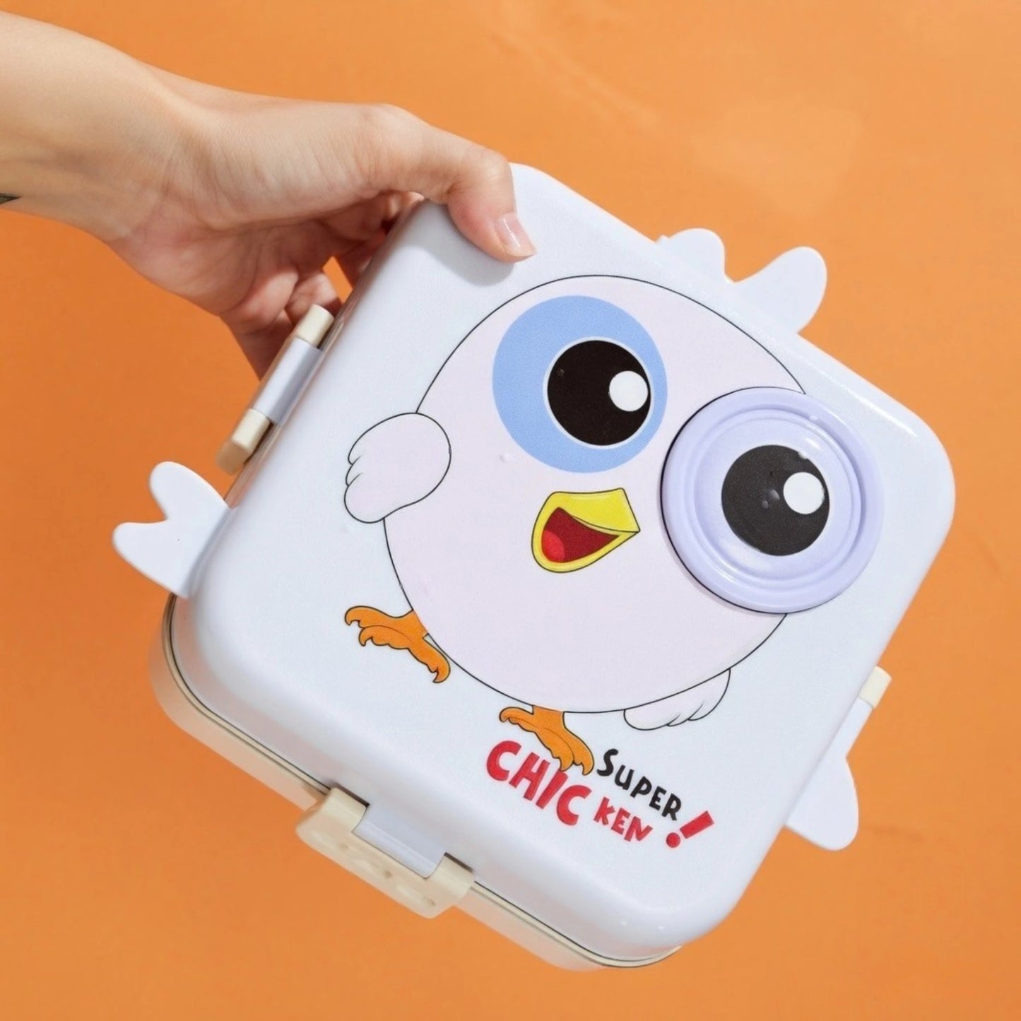 Cartoon Bento Lunch Box with Stainless Steel Tray