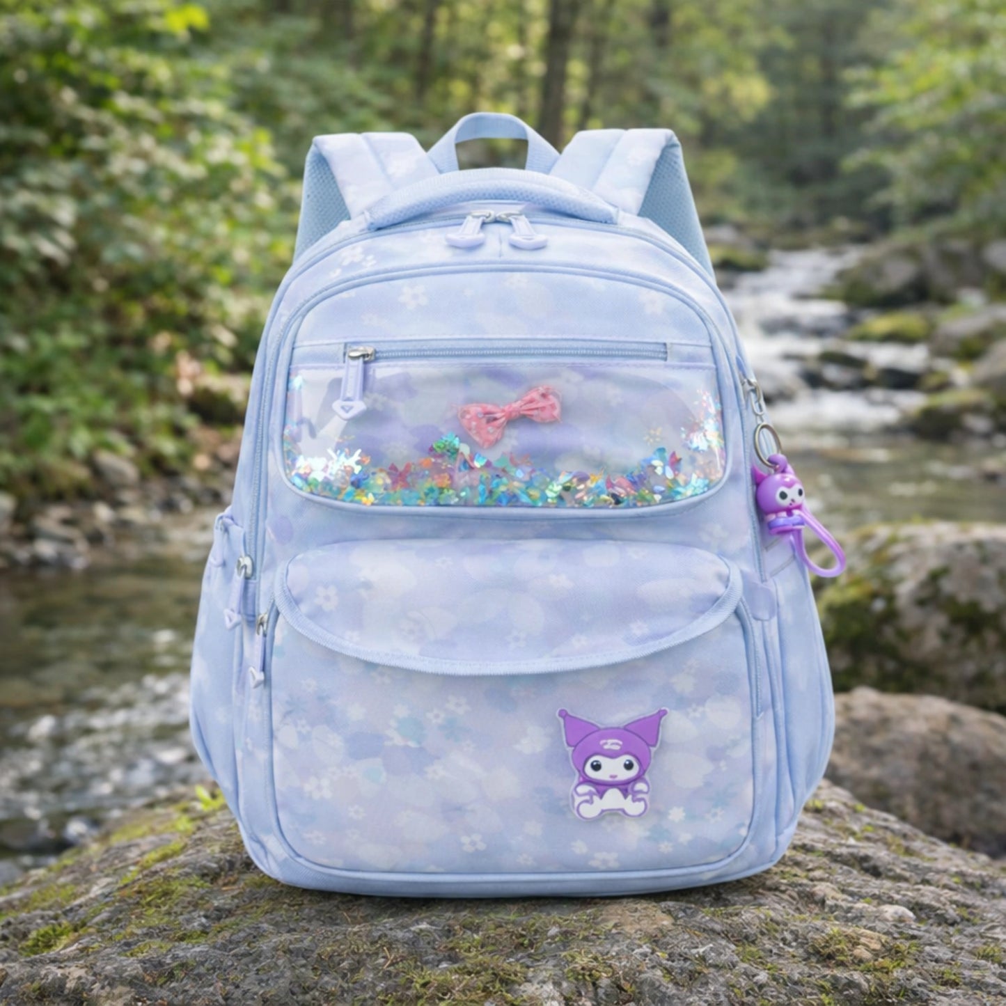 Cute Glitter Window School Backpack