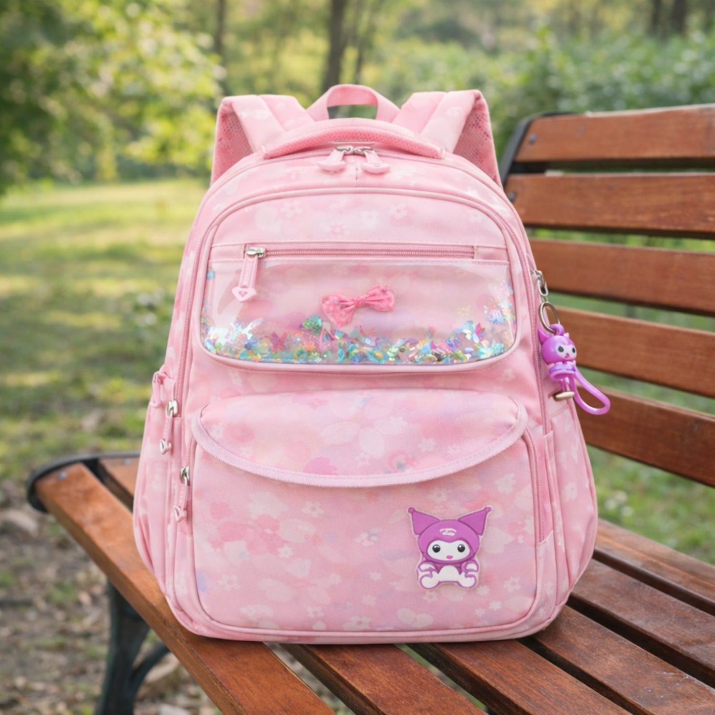 Cute Glitter Window School Backpack