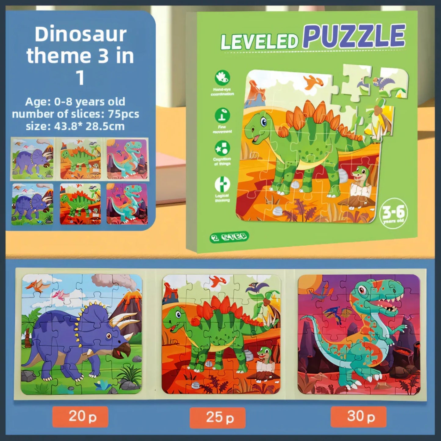 Leveled Puzzle Set (3-in-1)