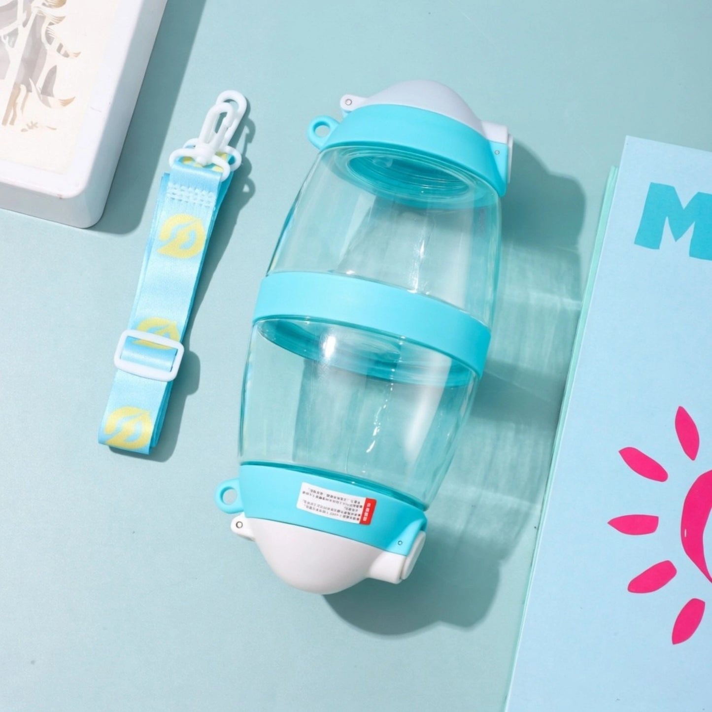 Cute Kids Water Bottle with Straw & Sling
