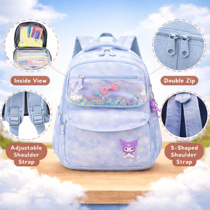 Cute Glitter Window School Backpack