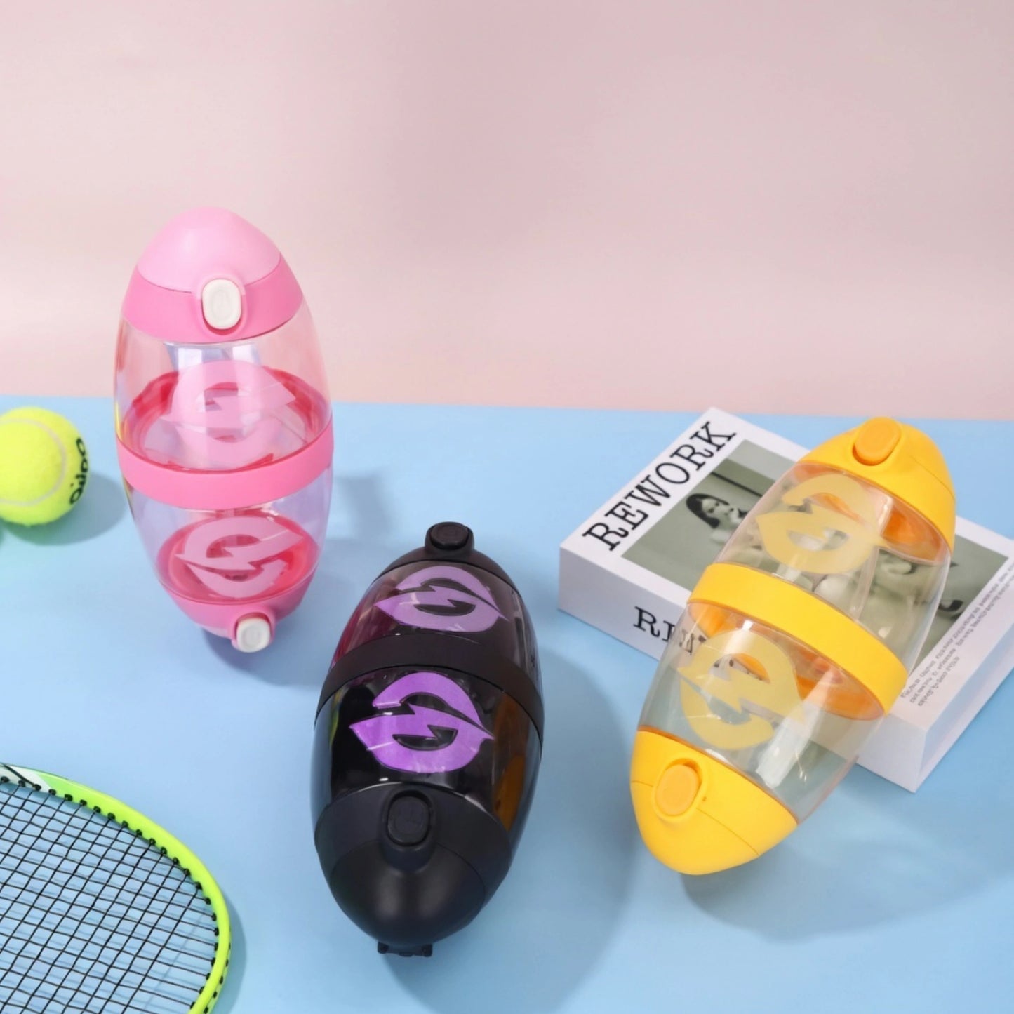 Cute Kids Water Bottle with Straw & Sling