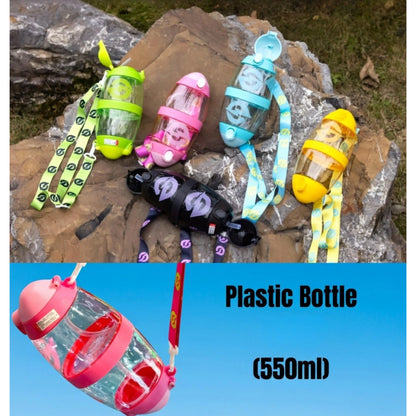 Cute Kids Water Bottle with Straw & Sling