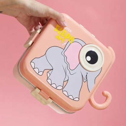 Cartoon Bento Lunch Box with Stainless Steel Tray