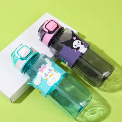 Cute Cartoon Kids Sipper Bottle with Straw & Strap