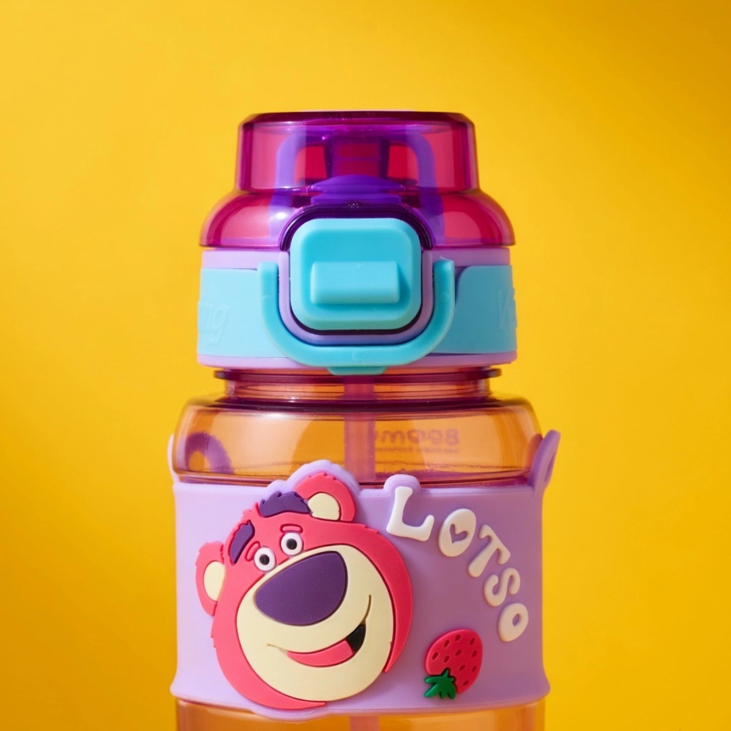 Cute Cartoon Kids Sipper Bottle with Straw & Strap