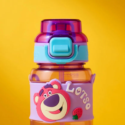 Cute Cartoon Kids Sipper Bottle with Straw & Strap